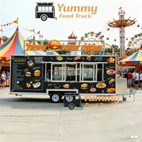 YUMMY Remorque alimentaire mobile personnalisée en acier inoxydable, cuisine complète pour crème glacée, chips, maïs, hot-dogs, utilisation extérieure, résistante à la rouille
