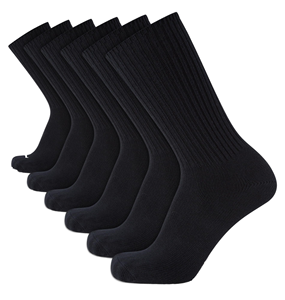 Black Crew Sports Socks Ribbed Knitted Athletic Socks Breathable Anti <b>Slip</b> Quick Dry for Training Running - Product Image 1