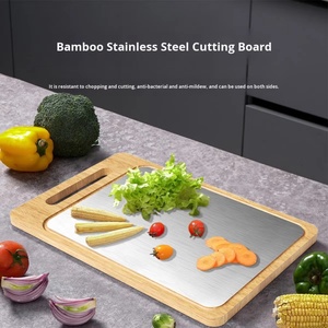 Tabla de cortar de doble cara de acero inoxidable, juego de tablas de cortar para cocina, para separar carne cruda, queso y filetes - Product Image 2