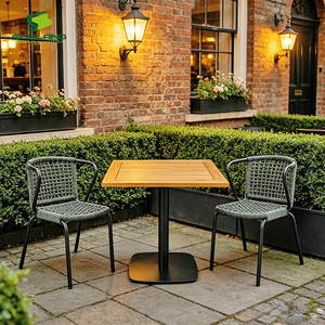 Offre Spéciale : Base de Table Moderne en Fer avec Pieds Réglables, Plateau Carré Moulé Écologique <span class=keywords><strong>et</strong></span> Durable, Pieds en Forme de <span class=keywords><strong>Ventre</strong></span> de Cheval pour Restaurant - Product Image 6
