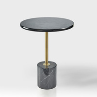 Table basse convertible en marbre nordique, table d'appoint noire, design moderne, cadre en métal durable et écologique, meubles de salon