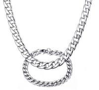 Collar de cadena de eslabones cubanos de Hip Hop para hombre, acero inoxidable chapado en oro, sin decoloración, joyería de declaración duradera