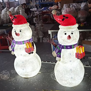 Decoración Navideña con Luz LED de Resina de Fibra de Vidrio con Motivo de Muñeco de Nieve para Exteriores - Product Image 2
