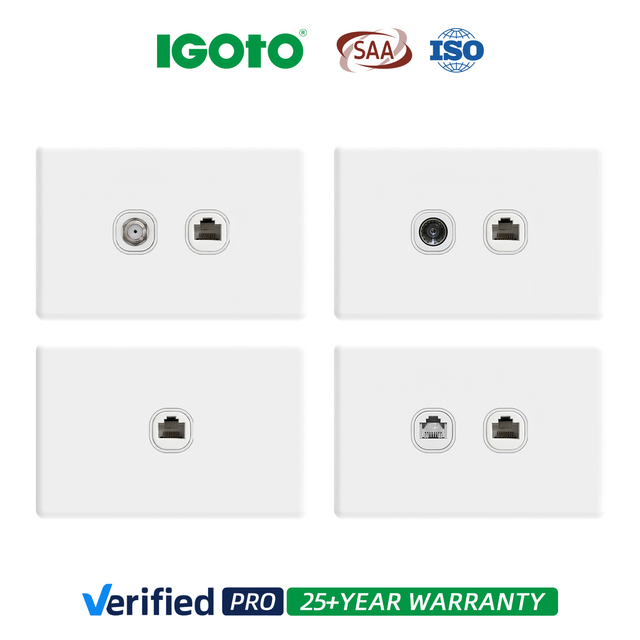 IGOTO Material Custom Light Heavy-Duty Power Electrical Modern Receptacle Home Window Opener Wall Plugs Sockets Switch