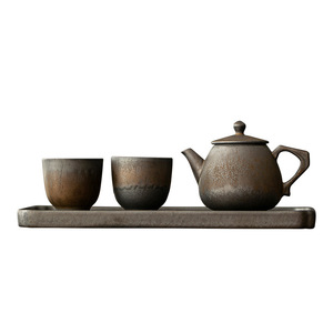 Stoneware Kung Fu <b>Tea</b> <b>Set</b> With Tray For Two Heat Resistant Dehua County Ceramic Teapot And <b>Cups</b> Afternoon <b>Tea</b> Use - Product Image 5