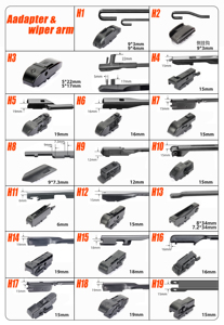 Escobilla Limpiaparabrisas Automotriz de Fábrica de 12-30 Pulgadas, Híbrida de Alta Calidad, Multiadaptador Universal, Fabricantes de Escobillas Limpiaparabrisas para Automóviles - Product Image 6