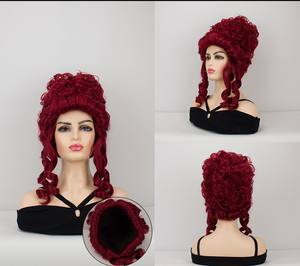 <span class=keywords><strong>Parrucca</strong></span> rossa da 12 pollici <span class=keywords><strong>barocca</strong></span> ad alveare con corpo in fibra sintetica ad alta temperatura in fibra di Halloween <span class=keywords><strong>parrucca</strong></span> Cosplay per donna - Product Image 1