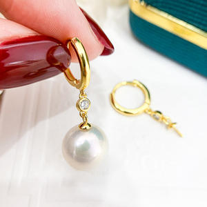 อุปกรณ์ทำต่างหูเงินแท้ S925 ประดับมุก DIY ขนาด 8-12 มม. รุ่น 21558 ต่างหูห้อยแฟชั่น พร้อมถาดเปล่าและพู่ห้อย - Product Image 4