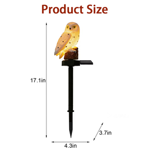 Lampe solaire LED extérieure rechargeable IP65 en forme <span class=keywords><strong>de</strong></span> hibou, étanche, en plastique, pour jardin, poteau décoratif, éclairage paysager, villa, cour - Product Image 5