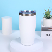 Bouteille d'eau de sport avec logo personnalisé, double paroi, isolée sous vide, en acier inoxydable blanc, accessoire de sport et de camping avec sangle