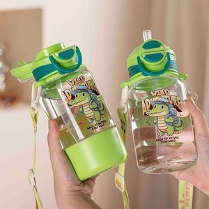 Vaso de plástico Nezha de gran capacidad para bebidas dobles para niños, niños, Escuela de jardín de infantes, ventosa portátil con patrón de dibujos animados, nuevo - Product Image 1