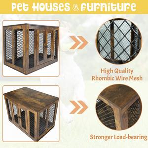 กรงสุนัขทำจากไม้โลหะขนาดใหญ่สำหรับบ้านสุนัขสไตล์เฟอร์นิเจอร์ในร่มที่ทันสมัยสำหรับงานหนัก - Product Image 4