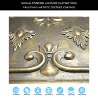 Plafonds en PVC de style campagnard, panneaux muraux 3D en relief, panneaux décoratifs ignifuges pour usage hôtelier, or antique PL63