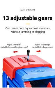 Новая автоматическая электрическая молотилка для кукурузы из нержавеющей стали с одним барабаном 40 см, с медной шестерней 4.8, сверхбольшая медная, для крупного помола - Product Image 4