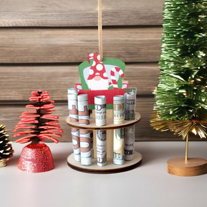 Christmas Decoration Holiday Cash Gift Holder Creative Graduation Cash Gift Holder Laser Cut Wooden Christmas Money <b>Clip</b> - Product Image 3