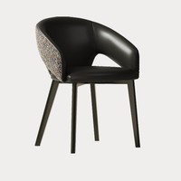 Chaise de salle à manger moderne en métal de style italien minimaliste haut de gamme avec dossier, fauteuil en cuir véritable