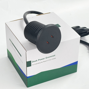 Mueble de Escritorio con Cargador USB Dual Integrado de 3A Tipo-C, Enchufe Redondo para Mesa de Noche, Sofá o Panel, Estilo Industrial - Product Image 3