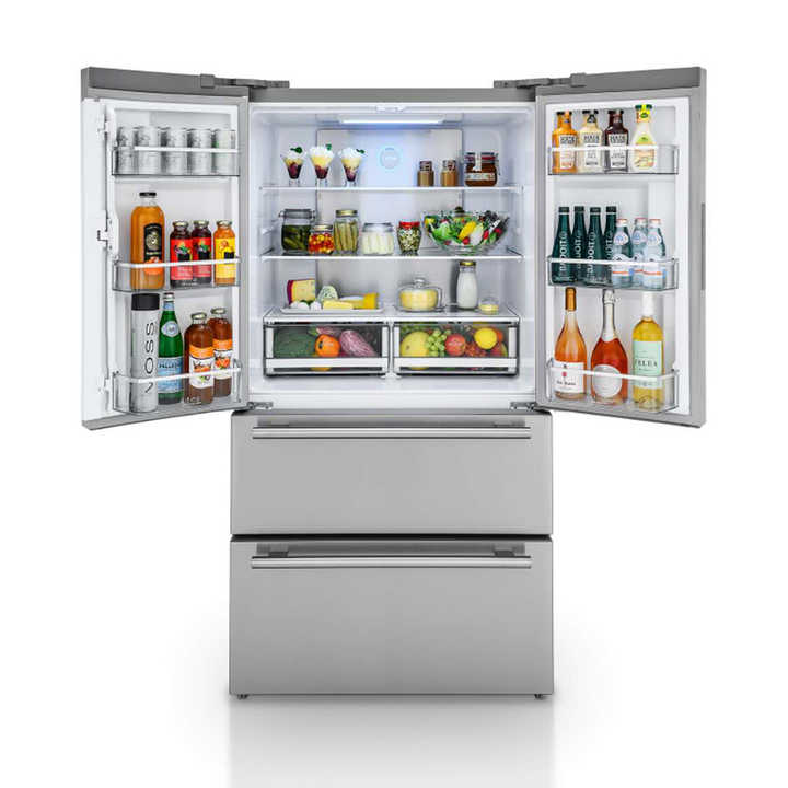 740L New Stainless Steel French Door Refrigerator for Home Use