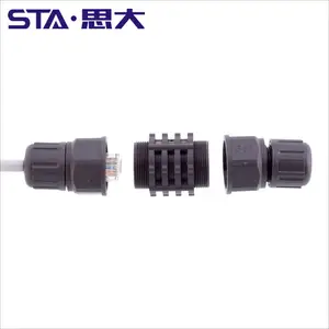 Adaptor Jaringan LAN Ethernet Tahan Air Luar Ruangan Cat5 Cat6 Plastik Logam RJ45 Konektor Layar Iklan Led