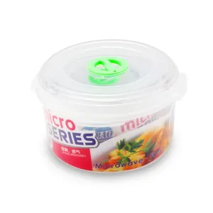 Promotional 650ml Microwavable and refrigerator Round plastic crisper with lid