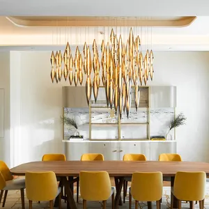 Modern lüks dekoratif asma tavan ışığı Villa lobi otel salonu büyük proje LED avize