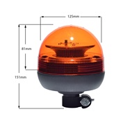 Micro balise flexible à montage bas, 39 LED super lumineuses, ECE R65 R10, clignotements simples/doubles, IP66, 12/24V, lumière d'avertissement ambre pour véhicule