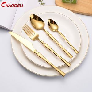 Chaodeli Gold Set Flatware Set Service for 4 Stainless Steel Cutlery Set Knife Spoon <b>Fork</b> Polished Dishwasher Safe - Product Image 2