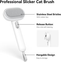 Brosse de toilettage ergonomique portable pour chiens et chats, poils démêlants doux, peigne de massage doux pour éliminer les poils morts, soin quotidien du pelage
