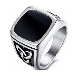厂家热卖凯尔特三角结铸造钛钢戒指加厚大胆男士戒指高品质饰品