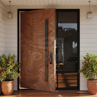 Portes pivotantes en bois massif personnalisées, nouvelles, de sécurité, modernes, pour grande villa, porte extérieure en bois, entrée principale