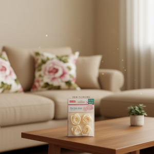 Fiori Decorativi in Tessuto Ilan 4,5 Cm 4 Pezzi Colore Crema per Decorazioni Casa - Product Image 2