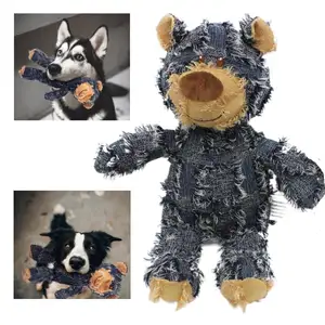 2024 Newest Dog Stuffed Animals Chew Toy Durable Plush Dog Toys for Heavy Chewers Extreme Bear Squeaky Dog Toy