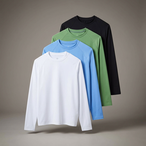 T-shirt de protection solaire à manches longues pour hommes, tissu Spandex/Polyester 220g rafraîchissant, coutures plates, protection solaire UPF50+ pour activités aquatiques - Product Image 3
