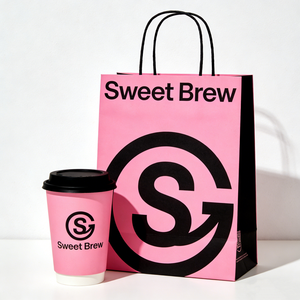แก้วกาแฟกระดาษแบบใช้แล้วทิ้ง แก้วชานมสีชมพูแบบกำหนดเอง แก้วหนาสำหรับบรรจุภัณฑ์แบบนำกลับบ้านพร้อมฝาปิด - Product Image 1
