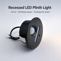 Lumières de Plinthe de Cuisine à Fil Direct 12V CC, Éclairage de Plinthe, Lumière de Plinthe de Salle de Bain avec Détecteur de Mouvement