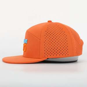 OEM vente en gros logo brodé de haute qualité étanche performance réglable 7 panneaux de polyester découpé au laser trou plat bord personnalisé - Product Image 3