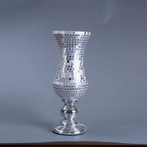 Vases à fleurs en mosaïque de verre miroir faits à la main, décoration de table - Product Image 3