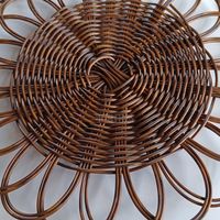 Set de table élégant en rotin tressé de 30 cm en forme de fleur, style bohème, pour cuisine, restaurant et décoration