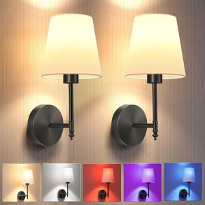 RGB Wiederaufladbare Wandleuchte mit Dimmbaren Magnetischen Glühbirnen & Fernbedienung, <span class=keywords><strong>LED</strong></span> Kabellose Wandnachtleuchte für Wohnzimmer Schlafzimmer Flur - Product Image 1