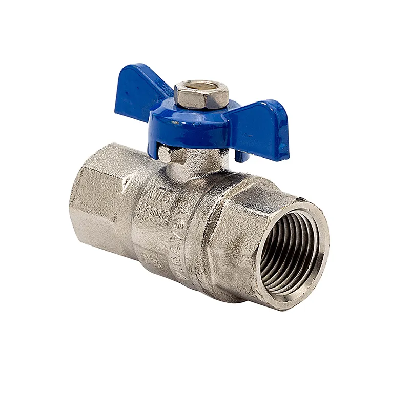 Factory Price Blue Aluminium Butterfly Handle Pn 25 Dn15 Brass Ball Valve With Nickle Plating Size Can Be Customized