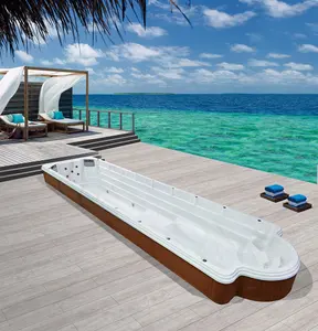 10m Massage Acrylic and Fiberglass Swimming Pool Outdoor Endless Swim Spa Hot Tub Bathtubs Whirlpools