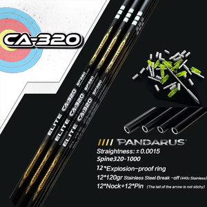 ลูกธนูคาร์บอนเคลือบอลูมิเนียม Pandarus X10 CA320 ขนาด 3.2 มม. จำนวน 12 ชิ้น ความตรง -/+0.0015 นิ้ว รุ่น Sp325-1000 ไม่มีครีบ  ทำจากคาร์บอน - Product Image 3
