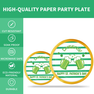 Xieli Party Supplies Platos <span class=keywords><strong>de</strong></span> papel desechables personalizados para el día <span class=keywords><strong>de</strong></span> <span class=keywords><strong>San</strong></span> <span class=keywords><strong>Patricio</strong></span> - Product Image 2