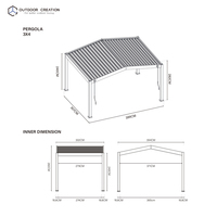 Moderne aluminium pergola op maat gemaakt, zwaarbelastbaar lamellen dak, tuinpaviljoen, balkon schaduw, waterdicht paviljoen