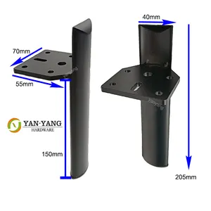 Especial novo design sofá hardware fábrica produzir durável cama pernas substituição móveis pernas preto sofá metal pernas