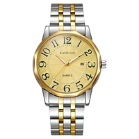 Montre à quartz pour homme senior Kasrluo, bracelet en acier inoxydable allié 22 mm, étanche, style business décontracté, calendrier élégant, aiguilles exquises