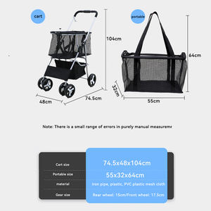 Nouveau supermarché panier pliable chariot <span class=keywords><strong>pour</strong></span> animaux de compagnie séparé épicerie panier à main pique-nique en plein air Camping - Product Image 4