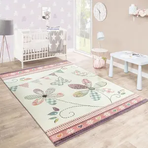 Rug Kids Comfortable Customized Design Checkered Hearts Stars Pink Blue Green Kids Rugs