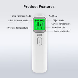 Thermomètre infrarouge LCD numérique intelligent pour la qualité de l'oreille de bébé Source d'alimentation électrique en plastique certifiée ROHS - Product Image 2