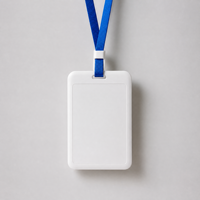 Porte-cartes vertical ABS avec fenêtre transparente et dos givré pour badge d'identification, accessoire de cordon pour carte d'étudiant